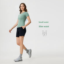 Load image into Gallery viewer, Women's Short Sleeve Round Neck Sports Running Fitness Top