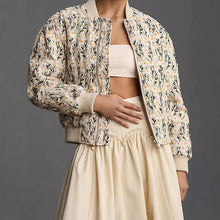 Load image into Gallery viewer, Women's Loose And Versatile Daisy Print Zipper Jacket
