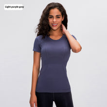 Load image into Gallery viewer, Women's Short Sleeve Round Neck Sports Running Fitness Top
