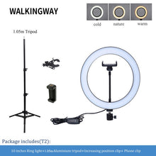 Load image into Gallery viewer, 10" LED Ring Light Photographic Selfie Ring Lighting with Stand for Smartphone Youtube Makeup Video Studio Tripod Ring Light