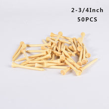 Load image into Gallery viewer, 100Pcs Golf Tees Bamboo 83mm 70mm Unbreakable Tee Golf Training Swing Practice Accessories Less Friction Stronger 4 Size Bulk