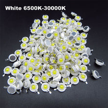 Load image into Gallery viewer, 100pcs 1W 3W LED High Power LEDs Cold White Natural White Warm White RGB Red Green Blue Yellow Light Source