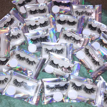 Load image into Gallery viewer, 100pcs S/M/L Flat Zip lock Bath Salt Cosmetic Bag One Side Clear Holographic Laser Mini Aluminum Foil Zip Lock Bags Thick