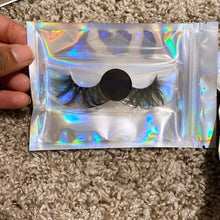 Load image into Gallery viewer, 100pcs S/M/L Flat Zip lock Bath Salt Cosmetic Bag One Side Clear Holographic Laser Mini Aluminum Foil Zip Lock Bags Thick