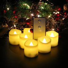Load image into Gallery viewer, 12PCS Tea Lights Candles Battery Operated Led Flameless Tea Light Flickering Light with Remote Control Timer Festival Christmas
