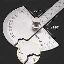 Load image into Gallery viewer, 14.5cm 180 Degree Adjustable Protractor multifunction stainless steel roundhead angle ruler mathematics measuring tool