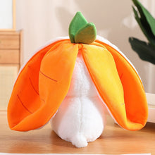 Load image into Gallery viewer, 18cm Cosplay Strawberry Carrot Rabbit Plush Toy Stuffed Creative Bag into Fruit Transform Baby Cuddly Bunny Plushie Doll For Kid