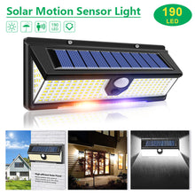 Load image into Gallery viewer, 190 LED Solar Lights Outdoor Solar Lamp with PIR Motion Sensor Alert Flashing Waterproof Warning Light for Courtyard Garden Yard