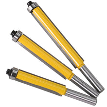 Load image into Gallery viewer, 1pc 8mm Shank 2" Flush Trim Router Bit with Bearing for Wood Template Pattern Bit Tungsten Carbide Milling Cutter for Wood 02017