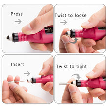 Load image into Gallery viewer, 1set Power Professional Electric Manicure Machine Pen Pedicure Nail File Nail Tools 6 Bits Drill Nail Drill Machine Equipment