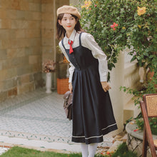 Load image into Gallery viewer, 2 Piece Set Women Outfits Bowknot Cross Lapel White Shirt Top+Japanese Cute Sweet JK Dresses Preppy Style Dress Suit Ropa mujer