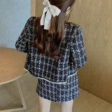 Load image into Gallery viewer, 2-piece set of autumn and winter tweed perfume, women's wool jacket, coat and skirt, Korean two-piece suit