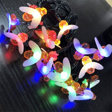 Load image into Gallery viewer, 20 LEDs Solar Powered 5M String Honey Bees Lights Garden Decors Lamp Outdoor Fairy Light Lawn Patio Wedding Party DIY Decoration
