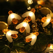Load image into Gallery viewer, 20 LEDs Solar Powered 5M String Honey Bees Lights Garden Decors Lamp Outdoor Fairy Light Lawn Patio Wedding Party DIY Decoration