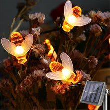 Load image into Gallery viewer, 20 LEDs Solar Powered 5M String Honey Bees Lights Garden Decors Lamp Outdoor Fairy Light Lawn Patio Wedding Party DIY Decoration