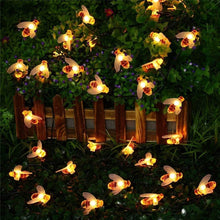 Load image into Gallery viewer, 20 LEDs Solar Powered 5M String Honey Bees Lights Garden Decors Lamp Outdoor Fairy Light Lawn Patio Wedding Party DIY Decoration
