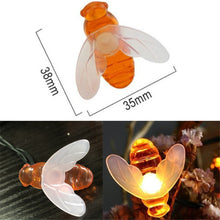 Load image into Gallery viewer, 20 LEDs Solar Powered 5M String Honey Bees Lights Garden Decors Lamp Outdoor Fairy Light Lawn Patio Wedding Party DIY Decoration