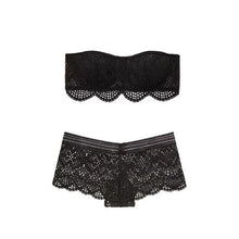 Load image into Gallery viewer, 2020 Femme Tube top Lace Lingerie Set Seamless Brassiere Cotton Women Bra Panties Sets Embroider White Underwear Set Sexy Bralet