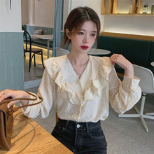 Load image into Gallery viewer, 2021 Autumn Casual Elegant Blouse Women Office Lady Korean Fashion Sweet Shirts Long Sleeve High Street France Designer Clothing