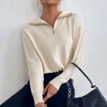 Load image into Gallery viewer, 2021 Autumn Oversized Sweater Women Knitted Pullover Sweater Zipper Long Sleeve Slim Jumper Soft Winter Warm Pullover Femme