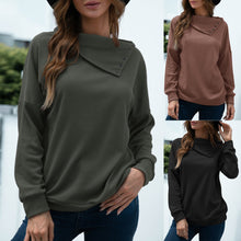 Load image into Gallery viewer, 2021 Autumn Pullovers Solid Warm Turn-down Collar Long Sleeves Waffle-knit Comfy Tunic Sweatshirts Casual Loose Solid Color Tops