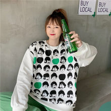 Load image into Gallery viewer, 2021 Autumn Spring Fall Hoodies Women's Top Long Sleeve Loose Casual Sweatshirt Character Avatar Printing Ladies Korean Fashion