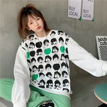 Load image into Gallery viewer, 2021 Autumn Spring Fall Hoodies Women's Top Long Sleeve Loose Casual Sweatshirt Character Avatar Printing Ladies Korean Fashion