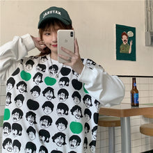 Load image into Gallery viewer, 2021 Autumn Spring Fall Hoodies Women's Top Long Sleeve Loose Casual Sweatshirt Character Avatar Printing Ladies Korean Fashion