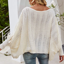 Load image into Gallery viewer, 2021 Autumn Stylish Knitted Sweater Tops Casual Off Shoulder Batwing Sleeve Loose Pullover Solid Color Warm And Sweet Sweater