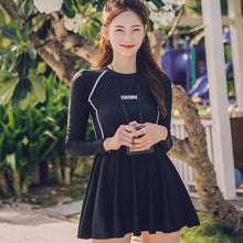 Load image into Gallery viewer, 2021 New Korean One Piece Swimsuit Solid Push Up Swimwear Swim Skirt Summer Beach Wear Padded Bathing Suit Swimskirt