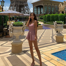 Load image into Gallery viewer, 2021 New Korean Women Swimming Suit One Piece Dress Push Up Solid Swimwear Summer Bathing Ladies Swimming Suits Swim Skirt