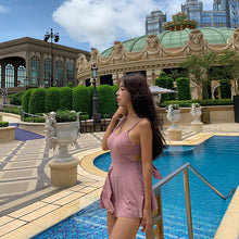 Load image into Gallery viewer, 2021 New Korean Women Swimming Suit One Piece Dress Push Up Solid Swimwear Summer Bathing Ladies Swimming Suits Swim Skirt