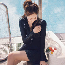 Load image into Gallery viewer, 2021 New Women One Piece Swimsuit Solid Sexy Zipper Swimwear Swim Skirt Summer Beach Wear Korean Style Bathing Suit