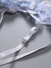 Load image into Gallery viewer, 2021 Sexy Korea Women Fashion Blue Flower Embroidery Skinny Lace Mesh Hot Girl Female Bodysuit Rompers Girl Female QAQ8