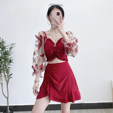 Load image into Gallery viewer, 2022 New Arrival Women Two Piece Swimsuit Summer Sexy Bandage Casual Print Lace High Waist Swimsuit Bandage Beachwear