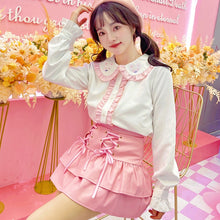 Load image into Gallery viewer, 2022 New Teen Girls Rabbit Cute Blouses Spring Single Breasted Fresh Kawaii Tops Long Sleeve Fungus Edge Shirts Japanese Women