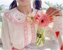 Load image into Gallery viewer, 2022 New Teen Girls Rabbit Cute Blouses Spring Single Breasted Fresh Kawaii Tops Long Sleeve Fungus Edge Shirts Japanese Women