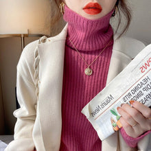 Load image into Gallery viewer, 2022 Spring Women's Turtleneck Sweaters for Women Crop Sweater Fashion Khaki Black Basic Pull Vintage Femme Knit Top Jumper