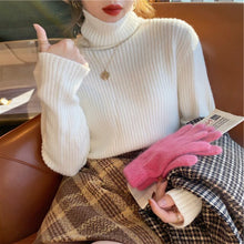 Load image into Gallery viewer, 2022 Spring Women's Turtleneck Sweaters for Women Crop Sweater Fashion Khaki Black Basic Pull Vintage Femme Knit Top Jumper