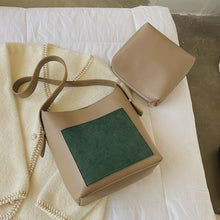 Load image into Gallery viewer, 2piece/set Fashion Designer Pu Leather Women's Handbags Good Casual Ladies Tote Female Black Bucket Women Shoulder Crossbody Bag