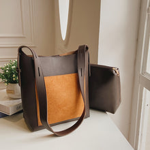 Load image into Gallery viewer, 2piece/set Fashion Designer Pu Leather Women's Handbags Good Casual Ladies Tote Female Black Bucket Women Shoulder Crossbody Bag