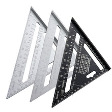 Load image into Gallery viewer, 7'' Triangle Angle Protractor Aluminum Alloy Speed Square Measuring Ruler Miter For Framing Building Carpenter Measuring Tools