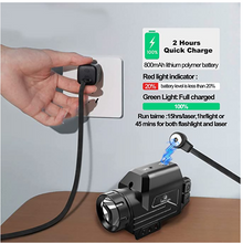 Load image into Gallery viewer, 1000 Lumens Flashlight Red Dot Laser Sight Combo Rail for Guns Red Beams with Magnetic Charging and Tactical Strobe Weapon Light