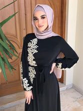 Load image into Gallery viewer, Abaya Dubai Eid Mubarak Women's Muslim Long Skirt  Nail Bead Splicing Embroidered Big Dress Middle East Dresses For Women
