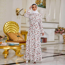 Load image into Gallery viewer, Abaya Dubai  Muslim Fashion Large Size Printed Horn Micro Long Sleeves Ankle Print Skirt Kaftan Islam Clothing For Women Robe