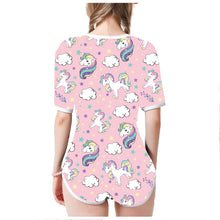 Load image into Gallery viewer, Adult Baby ABDL Snap Crotch Onesie Unicorn Print Diaper Bodysuit