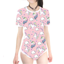 Load image into Gallery viewer, Adult Baby ABDL Snap Crotch Onesie Unicorn Print Diaper Bodysuit