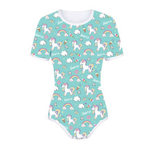 Load image into Gallery viewer, Adult Baby ABDL Snap Crotch Onesie Unicorn Print Diaper Bodysuit