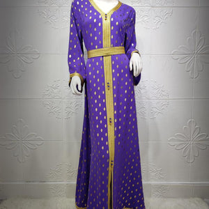 Arab Middle East Women's Clothing 2021 New Bronzing Robe Two-piece Muslim Prayer Clothes For Ramadan Moroccan Kaftan
