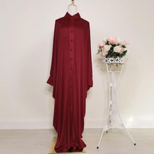 Load image into Gallery viewer, Asian Women's Clothing Dubai Saudi Arabia Solid Color Bat-sleeved Burqa Cardigan Muslim Ramadan Prayer Clothes Without Turban